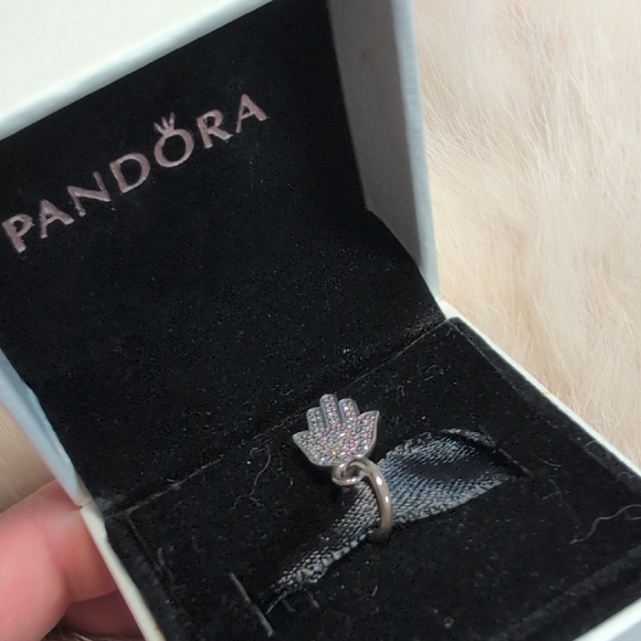 EUC Pandora Silver Hamsa Hand Charm - Picture 1 of 3